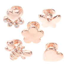 5St DIY Metalen Horlogeband Decoraties Rose Met Strass Accenten