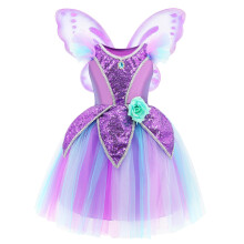 MDYCW Prinzessin-Feen-Kostm fr Kleinkinder, Mdchen, Geburtstagsfeier, Feenkleid, besondere Anlsse, Kleid mit Schmetterlingsflgeln, Lila