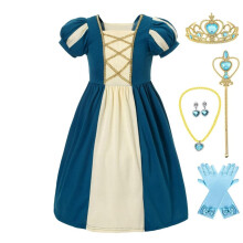 Dressy Daisy Abiti da principessa per bambine con accessori per la festa di compleanno di Halloween, outfit quotidiano, taglia 10, verde acqua sc
