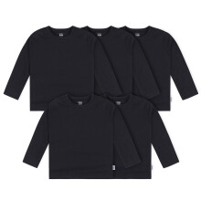 Gerber Baby Kinder 5er-Pack Langarm T-Shirts Jersey 160 GSM, Schwarz, 6-9 Monate