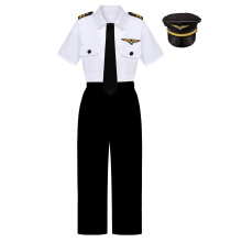 Davsolly Costume da Pilota di Compagnia Aerea per Bambini Uniforme da Capitano di Compagnia Aerea per Halloween, Giorno della Carriera, Regali di