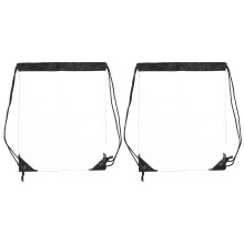 2 transparente Kunststoff Kordelzugtasche