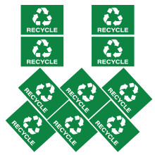 10Stk Vinyl Recycle Aufkleber Selbstklebende Mülltonnen