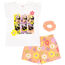 Disney Minnie Mouse Infant Baby Girls Tank Top French Terry Shorts og Scrunchie 3-delt outfit s?t Orange Flowers 18 m?neder