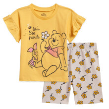 Disney Winnie Puuh Ferkel Outfit-Set fr Kleinkinder, Mdchen, T-Shirt und Fahrradshorts, Gelb, 12 Monate