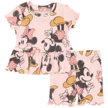 Disney Mickey Mouse Minnie Mouse Outfit-Set fr Kleinkinder, Mdchen, Schchen-T-Shirt und Fahrradshorts, Rosa, 24 Monate