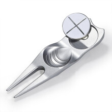 Golf Divot Repair Tool Zinc Alloy With Ball Marker, Finger Fit Design For Easy Repair, Compact Size