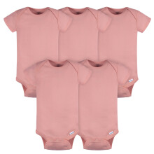 Gerber Baby Neutral 5 Pack Onesies Multi-packs Bundle Interlock 180 Gsm Mauve Pink 0-3 mesce