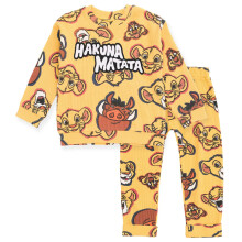 Disney Knig der Lwen, Simba, Timon Pumbaa, fr Kleinkinder, Jungen, Waffelstrick-Sweatshirt mit tief angesetzter Schulter und Jogginghose, braun, 1