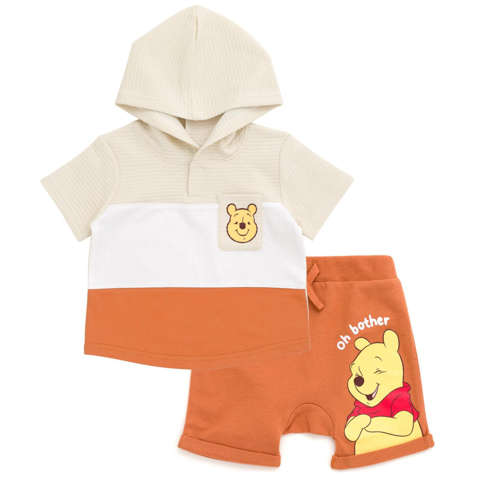 Disney Winnie De Poeh Baby Baby Jongens Pullover Hoodie En French Terry Shorts Oranje Winnie De Poeh 24 Maanden-image