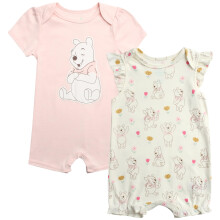 Disney Baby-Strampler fr Mdchen  2er-Pack gerschter Kurzarm-Baby-Overall-Strampler  gemtliche Babykleidung fr Mdchen (Neugeborene/Kleinkinder