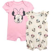 Disney Baby-Strampler fr Mdchen  2er-Pack gerschter, kurzrmliger Baby-Overall-Strampler  gemtliche Babykleidung fr Mdchen (Neugeborene/Klein