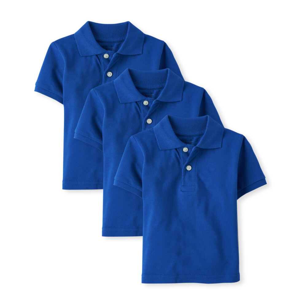 De Children's Place Babyjongens Multipack Piqu?Polo's Met Korte Mouwen Renew Blue 3-Pack-image