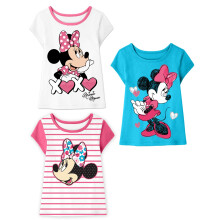 Minnie Mouse Tshirt (3-trjor frpackning) Barn & Smbarn Flickklder 7 W/Bu/W SS
