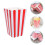 25Stk Popcornbecher Gestreifte Papierbehälter 11