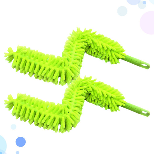 2 chenille mikrofaser staubwedel mit biegsamem (hellgrün) 2