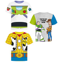 Toy Story Pixar T-Shirts (3er-Pack) Woody Buzz Lightyear Rex  Kleidung fr Kleinkinder bis Kinder 7 W/Gy/Y SS