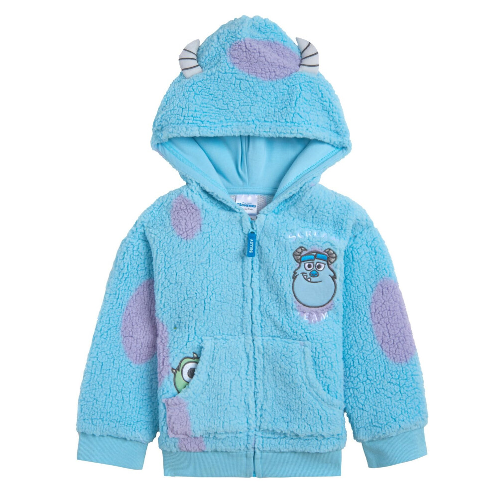 Disney Monsters Inc. Mike Sully Infant Baby Boys Cozy Sherpa Cosplay Hoodie /Sulley 24 Months Blue