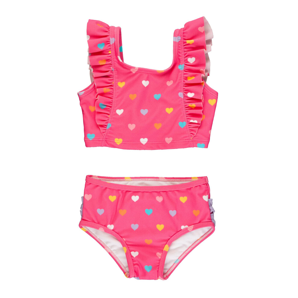 Rufflebutts UPF50+ Kleurrijke Harten Waterval Tankini - 18-24M-image