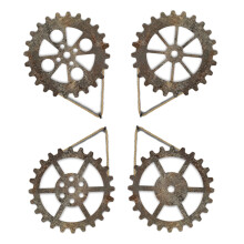 4er set zahnräder wanddekoration, mechanische getriebewand