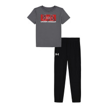 Under Armour TECH SS Jogger Set Castlerock/Red 18M