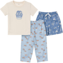 Pigiama 3 pezzi Gerber per neonato (maglia in poliestere, pantaloni + pantaloncini) Orsetto