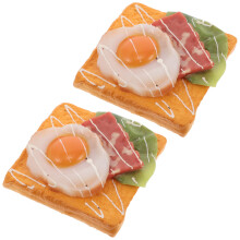2 künstliche Brotattrappen aus PU – -Toast-Modell Deko