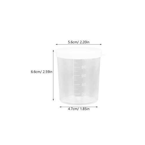 20 messbecher mit deckel, 100 ml, transparent, für laborgebrauch 1