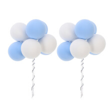 2Stk Tortenstecker Clay Mit Draht, Luftiger Ballon Look, Himmelblau