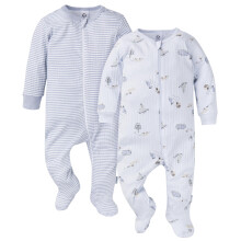 Gerber Baby Unisex 2er-Pack 2-Wege-Reiverschluss, strukturierter Sleep 'N Play Dog Park, 03 Monate