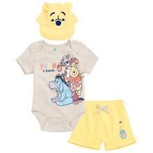 Disney Micimack csecsemo kisfis body rvidnadrg s baseballsapka 3 rszes outfit szett zabpehely/srga 18 hnapos