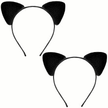 TUTKIMUS 2er-Pack schwarze Katzenohren Stirnband weiche pelzige Katzenohren fr Frauen Cosplay Party Rollenspiel Katzen Kostmzubehr