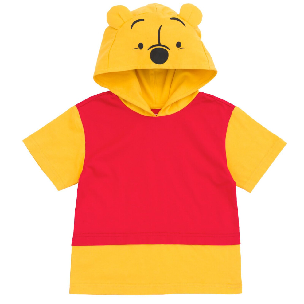 Disney Winnie The Pooh Toddler Boys Hooded Matching Family Cosplay T-Shirt 4T Yellow/Red