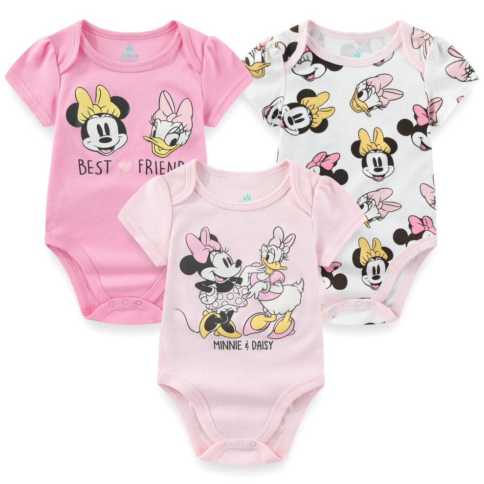 Disney Minnie Mouse Winnie The Pooh Lilo & Stitch Nightmare Before Christmas Girls 3 Pack Bodysuit For Newborn And Infants