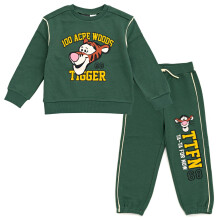 Disney Winnie Puuh Tigger Baby-Jungen-Outfit-Set aus Fleece-Pullover, Sweatshirt und Jogginghose, dunkelgrn, 18 Monate