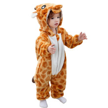 FHSFDZSW Costume da bambino unisex Gireffe Costume da tutina per Halloween in flanella per animali Abbigliamento per la casa