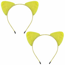 TUTKIMUS 2 Pezzi Orecchie di Gatto Gialle Fascia per Orecchie di Gatto Morbido Peloso per Le Donne Cosplay Gioco di Ruolo per Gatti Accessori per