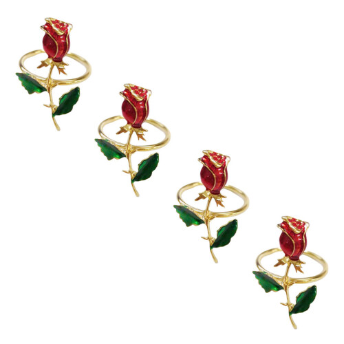 4 Rose Metall Tischdekoration