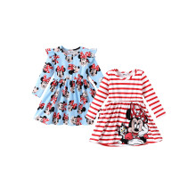 Dvc aty pro batole Disney Minnie Mouse 2 balen Cerven pruhovan a modr volnkov postavicky s dlouhm rukvem Celotiten sada atu Narozeniny
