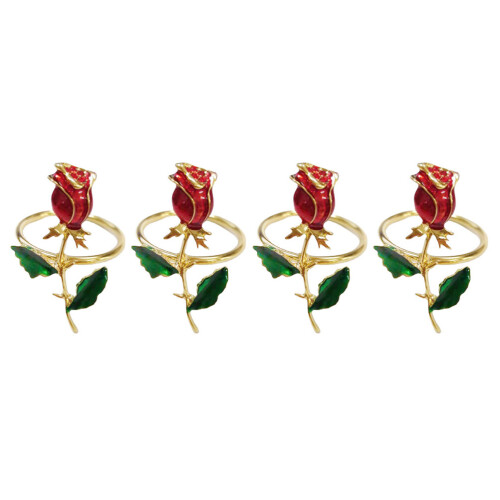 4 Rose Metall Tischdekoration 2