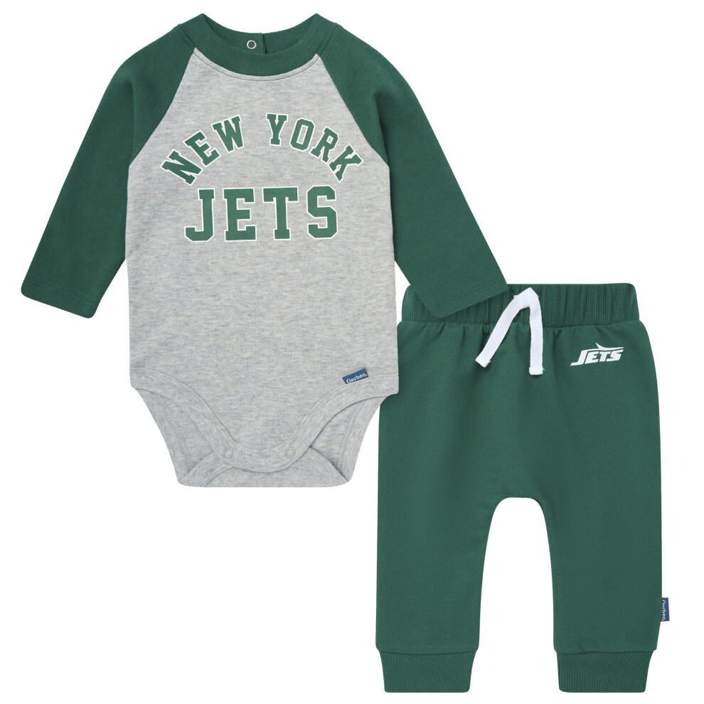 Gerber Baby Nfl Onesie Bodysuit And Jogger Set Jets 18 Months