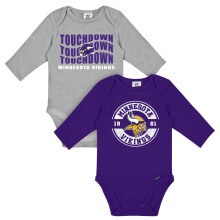Gerber Baby NFL 2-Pack Lange Mouw Rompertjes, Vikings, 3-6 Maanden