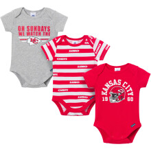 Gerber Baby Boys' NFL 3-Pack Onesie Bodysuit Chiefs 18 Months