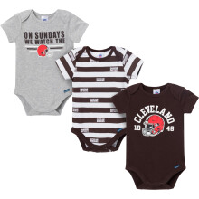 Gerber Baby Boys NFL 3-Pack Onesie Body Brun 0-3 mnader