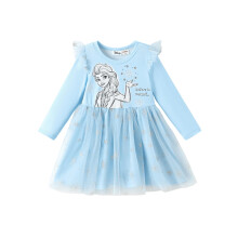 Disney Frozen Elsa Kleid für Kleinkinder mit Rüsche Tüll Langarm Tutu