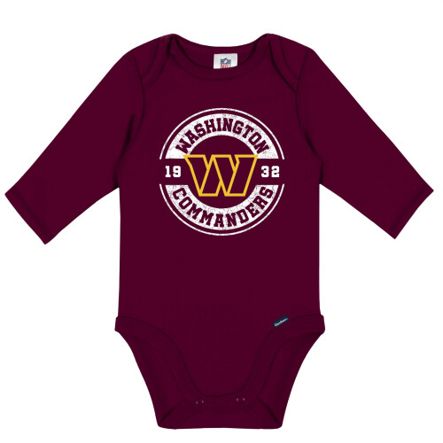 Gerber Gerber Baby NFL 2-Pack Long Sleeve Onesie, Washington Commanders, 0-3 Months 1