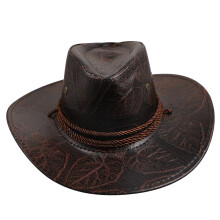 personalisierter lederner westerncowboyhut mit sonnenblende