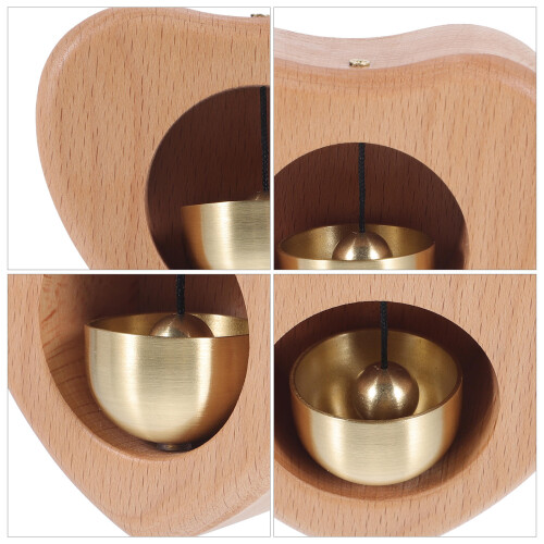 holz glöckchen herzform türdeko windspiel ladenklingel 1