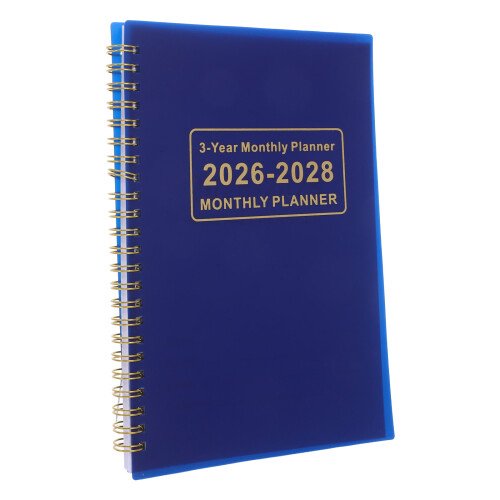 Compacte Blauwe Dagplanner Met Metalen Cover En Weekschema's