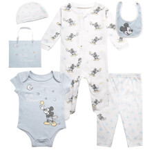 Disney-Kleidung fr Neugeborene, Mdchen und Jungen  7-teiliges Mickey-Mouse-Winnie-Puuh-Ltzchen, Einteiler, Overall, Mtze, Hose, Geschenktte
